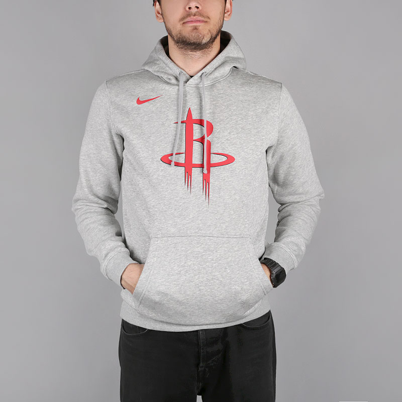 мужская серая толстовка Nike Houston Rockets Logo NBA Hoodie AA3665-063 - цена, описание, фото 1
